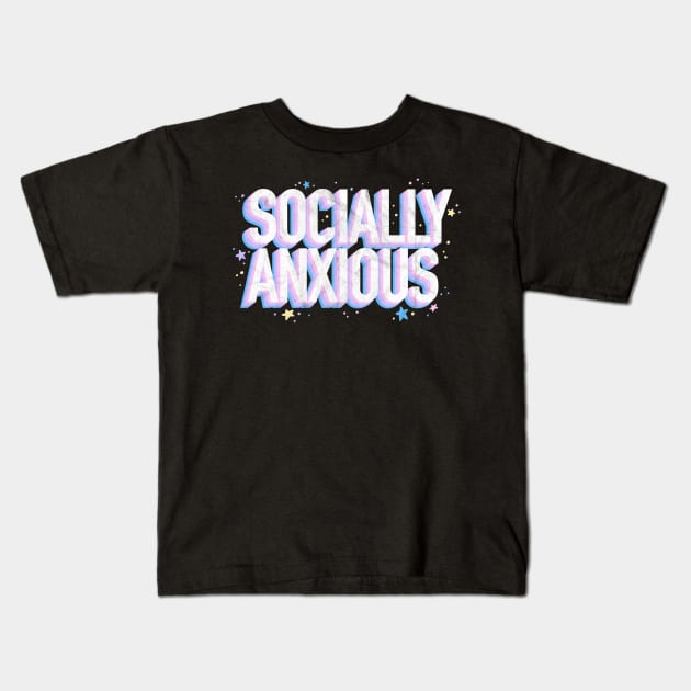 Socially Anxious (Textured) Kids T-Shirt by jzanderk